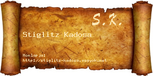 Stiglitz Kadosa névjegykártya